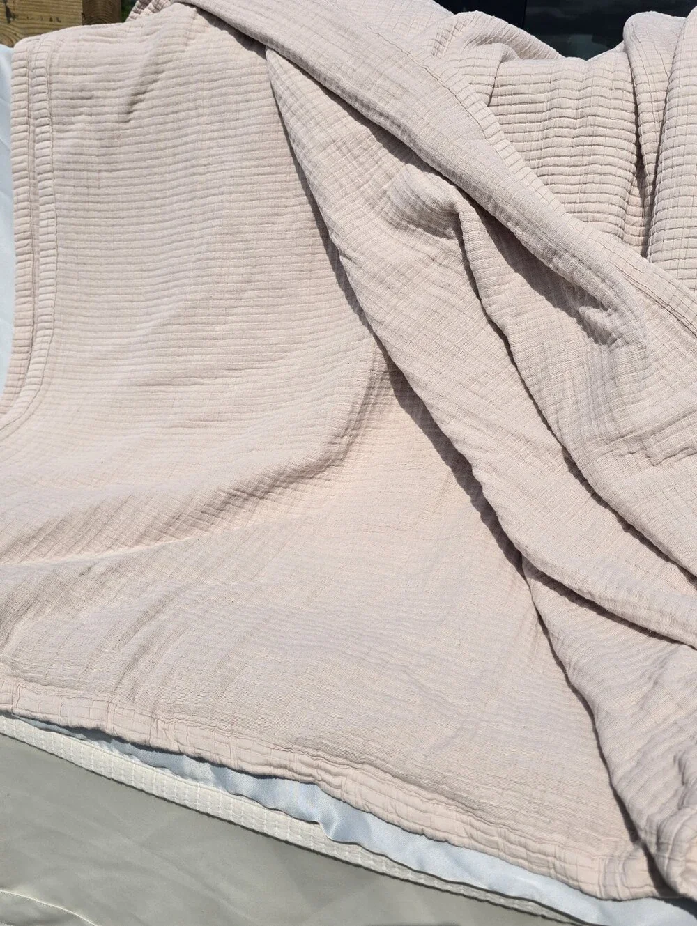 Quince King Ribbed Organic Cotton Coverlet Sham Set SAND DISCONTINUED COLOR